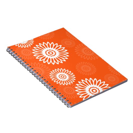 Minimalistisch tangerine sinaasappel daisy bloemen notitieboek (Rechterzijde)