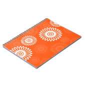 Minimalistisch tangerine sinaasappel daisy bloemen notitieboek (Linkerzijde)