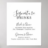 Minimalistisch teken voor Drink handtekeningen Poster (Voorkant)