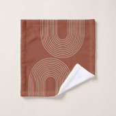 Minimalistisch Terra-Cotta  Bad Handdoek (Wasdoekje)