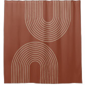 Minimalistisch Terra-Cotta  Douchegordijn (Voorkant)