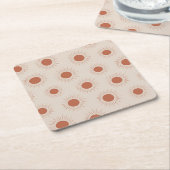 Minimalistisch Terracotta abstract boho zonnewindp Vierkante Kartonnen Onderzetter (Schuin)