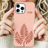 Minimalistisch terracotta botanisch monogram Case-Mate iPhone case