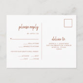 Minimalistisch Terracotta Wedding | RSVP van maank Briefkaart (Achterkant)