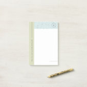 Minimalistisch Terrazzo Monogram Post-its - Groen Post-it® Notes (Op bureau)