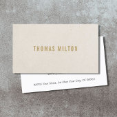 Minimalistisch textuurbeige consultant visitekaartje