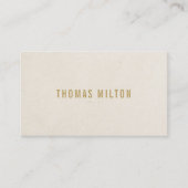Minimalistisch textuurbeige consultant visitekaartje (Voorkant)