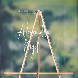 Minimalistisch transparant Classy Wedding Welkom Acryl Bord