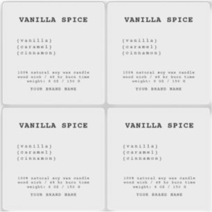 Minimalistisch transparant kaarsetiket sticker