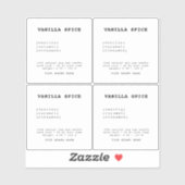 Minimalistisch transparant kaarsetiket sticker (Vel)