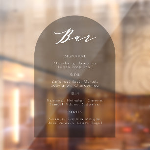 Minimalistisch, transparant menu Borduurbalk voor Raamsticker