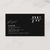Minimalistisch Trendy Monogram Chic Black & White Visitekaartje (Achterkant)