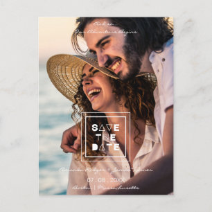 Minimalistisch Trendy Romantic Photo Couple Weddin Briefkaart