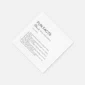 Minimalistisch Trivia Fun Facts Wedding Servet (Hoek)