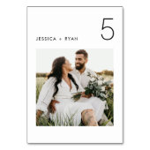Minimalistisch trouwfoto tafelnummer (Achterkant)