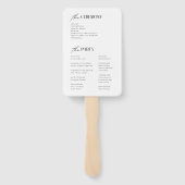 Minimalistisch Trouwprogramma Handventilator Handwaaier (Achterkant)