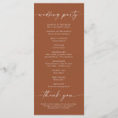 Minimalistisch trouwprogramma programma (Achterkant)