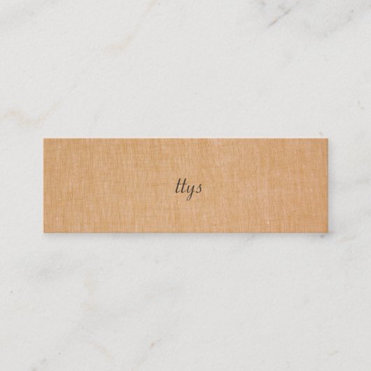Minimalistisch TTYS Faux Linnen Mini Visitekaartje (Voorkant)