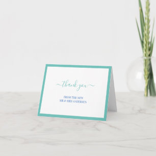 Minimalistisch Turquoise Aangepaste foto Hartelijk Bedankkaart