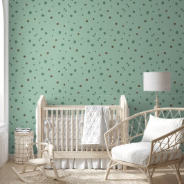 Minimalistisch turquoise polka dot naadloos patroo behang