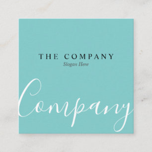 Minimalistisch Turquoise Typo Square Visitekaartje