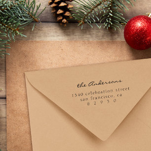 Minimalistisch Typografie Familie Script Retouradr Rubberstempel