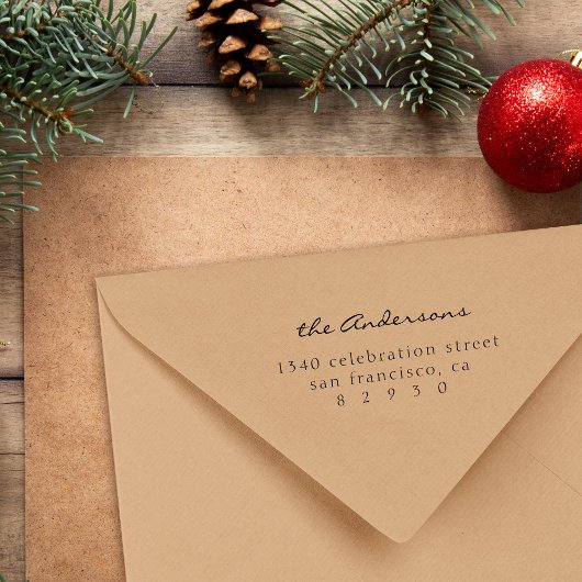 Minimalistisch Typografie Familie Script Retouradr Rubberstempel