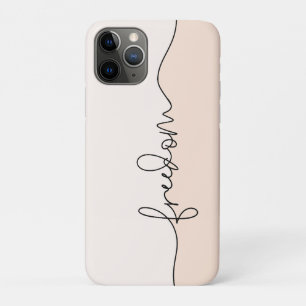 Minimalistisch typografie-ontwerp voor vrijheid iPhone 11 pro hoesje