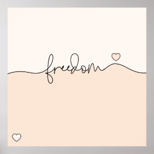 Minimalistisch typografisch ontwerp voor vrijheid poster