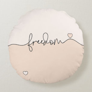 Minimalistisch typografisch ontwerp voor vrijheid rond kussen