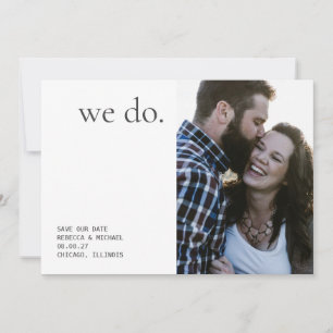 Minimalistisch typografisch redactioneel één foto save the date