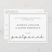 Minimalistisch uitgestelde bruiloft aankondigingskaart (Voorkant / Achterkant)