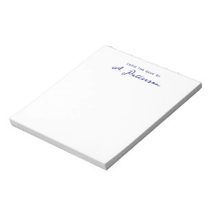 Minimalistisch Van De Balie Van Navy Blauwe Script Notitieblok