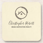 Minimalistisch van wit onroerend goed bier onderzetter (Voorkant)