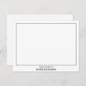 Minimalistisch Vanaf het bureau van Square Border Notitiekaartje (Voorkant / Achterkant)