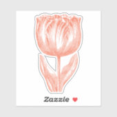 Minimalistisch   ventilatorlijnTekening Sinaasappe Sticker (Vel)