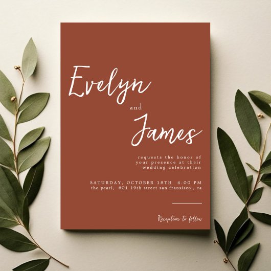 Minimalistisch verbrand Sinaasappel Modern Unique  Kaart