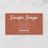 Minimalistisch verbrande Sinaasappel Boho Modern T Visitekaartje (Achterkant)