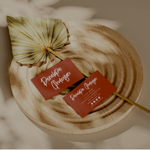 Minimalistisch verbrande Sinaasappel Boho Modern T Visitekaartje