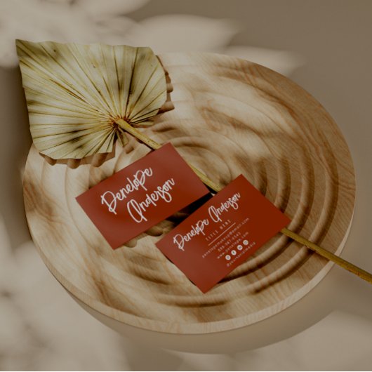 Minimalistisch verbrande Sinaasappel Boho Modern T Visitekaartje