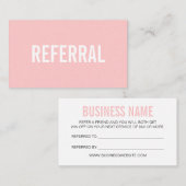 Minimalistisch verwijzingsroze modern visitekaartj visitekaartje (Voorkant / Achterkant)