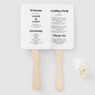 Minimalistisch vet kalligrafie wit bruiloft progra handwaaier