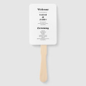 Minimalistisch vet kalligrafie wit bruiloft progra handwaaier (Voorkant)
