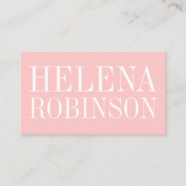 Minimalistisch vet pastelroze eenvoudig visitekaar visitekaartje
