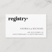 Minimalistisch vet retro script bruiloft cadeau re informatiekaartje (Voorkant)