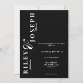 Minimalistisch vet zwart-wit modern kaart (Voorkant)