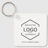 Minimalistisch vierkant QR Code Bedrijf Business L Sleutelhanger (Voorkant)