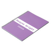 Minimalistisch viool paars en wit notitieboek (Linkerzijde)