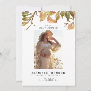 Minimalistisch virtueel Baby shower voor Herfst-op Kaart