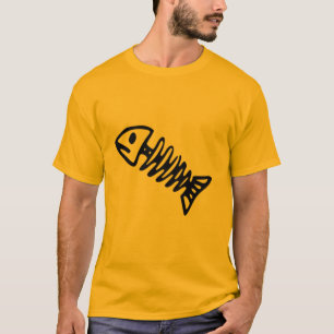 Minimalistisch visgraat grafisch T-shirt voor here